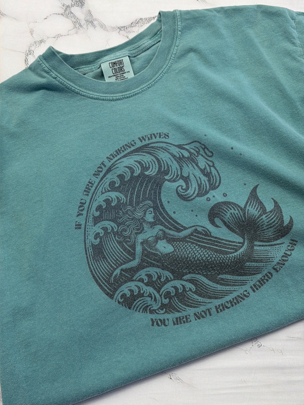 Mermaid 🧜‍♀️ Comfort Colors Seafoam Crewneck Tee